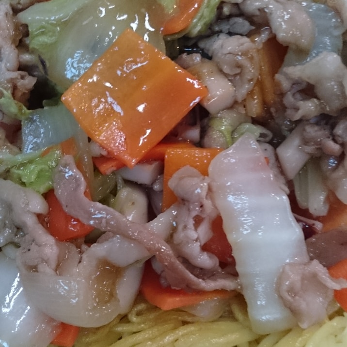 八宝菜をアレンジ あんかけ焼きそば レシピ 作り方 By 育ち盛り3人ママ 楽天レシピ